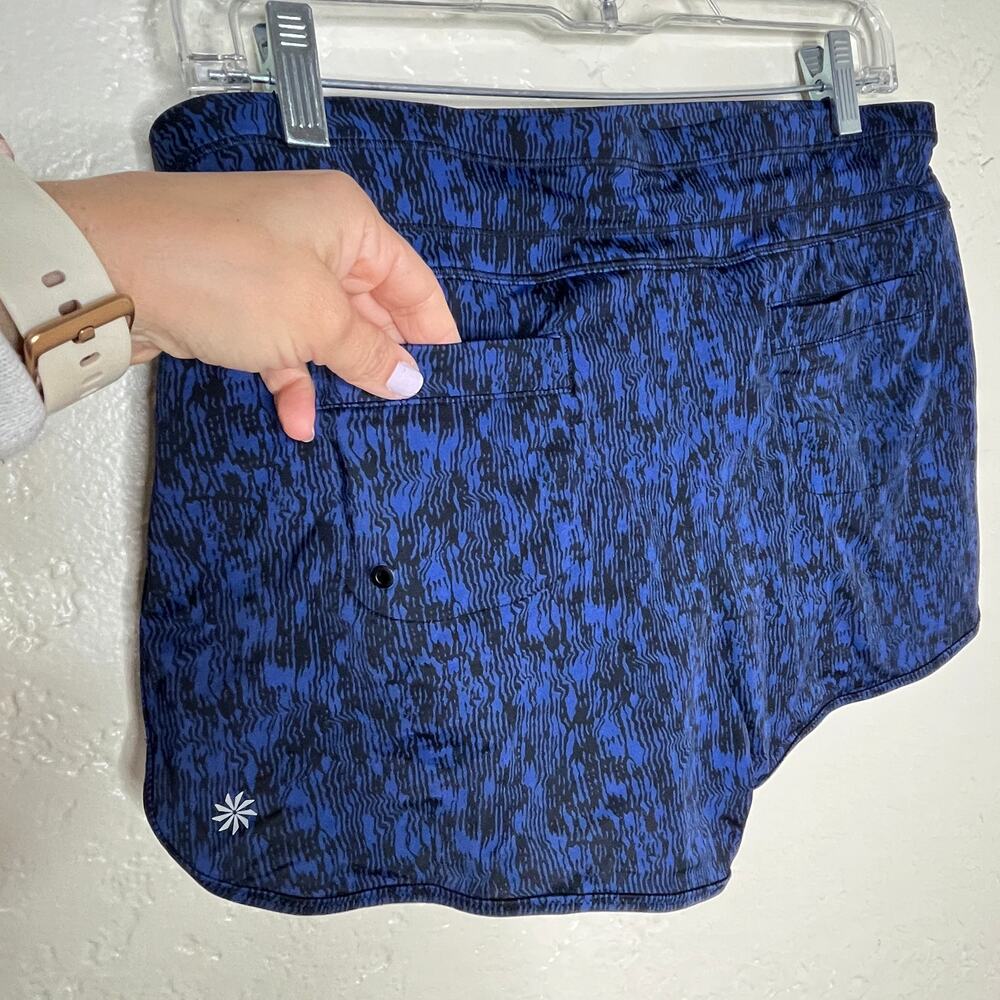 Athleta Surge Swim Short Geo Print Athleisure Women Navy Medium - Picture 3 of 10